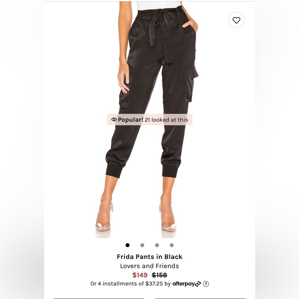 Lovers and friends Frida Pants in black satin - jogger style